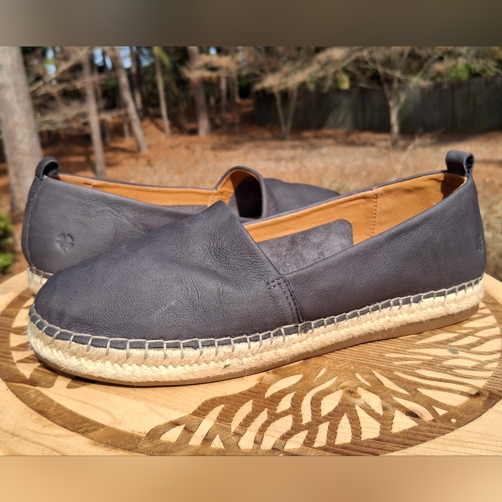 Lucky Brand Grey Nubuck Loretto Espadrille Loafers Size 9.5